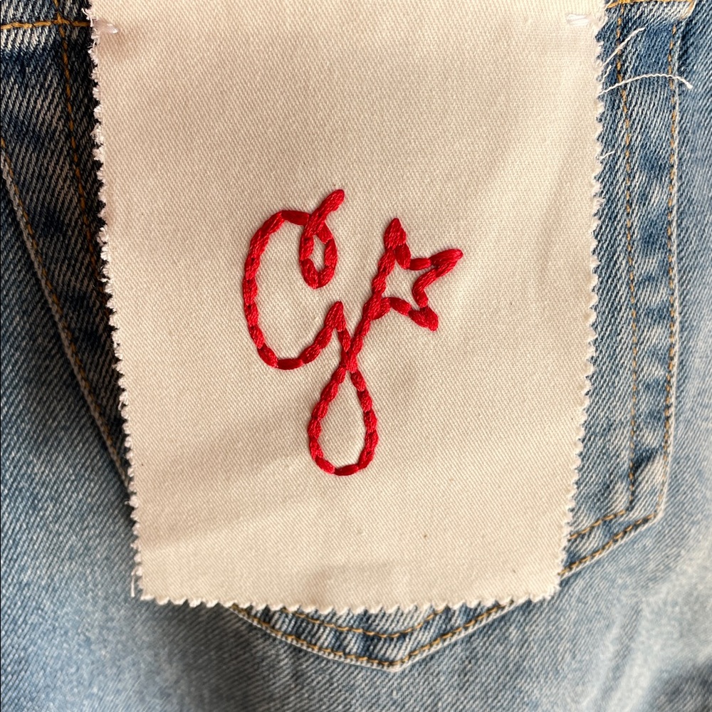 Golden Goose Blue Straight Leg Jeans with Star Embellishments. Made in Italy - Picture 16 of 16